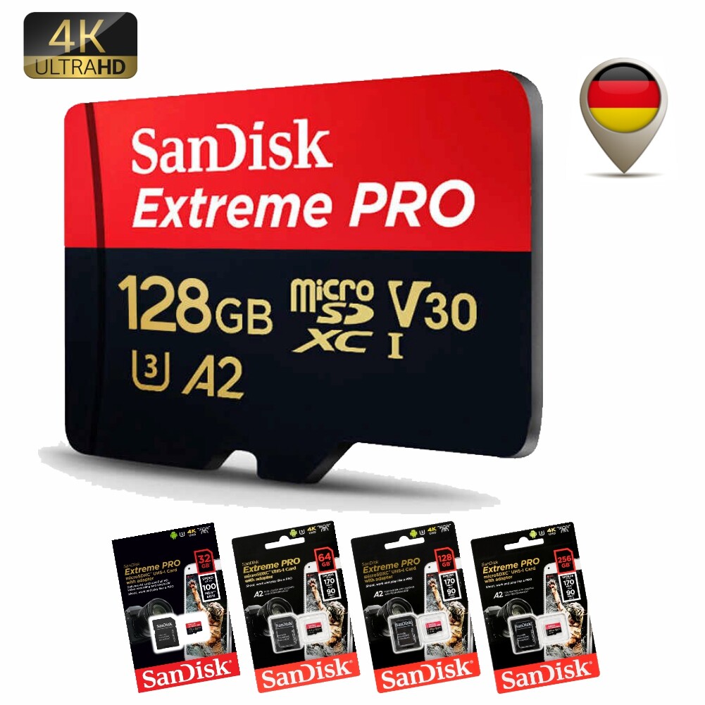 SanDisk EXTREME PRO micro SD Speicherkarte 32GB 64GB 128GB 256GB 400GB 512GB 1TB
