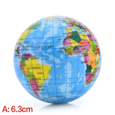 World Map Earth Globe Squeeze Foam Ball Hand Wrist Exercise Stress Relief