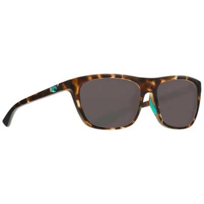 Pre-owned Costa Del Mar Costa Cheeca Matte Shadow Tortoise Frame Sunglasses W/gray 580p 06s9005-90050357 In Matte Shadow Tortoise Frame W/gray 580p Lenses