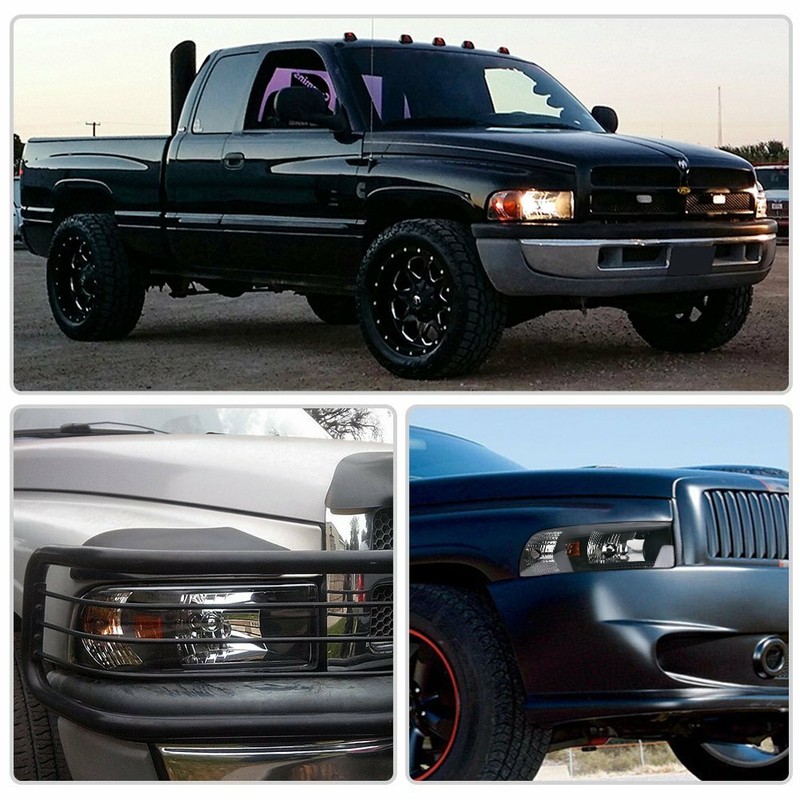 Pair Headlights + Corner Signal Lamps for 1994-2002 Dodge Ram 1500 2500 3500 Set