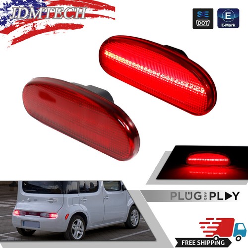 For 2009-14 NISSAN CUBE Red Lens Rear Bumper Side Marker