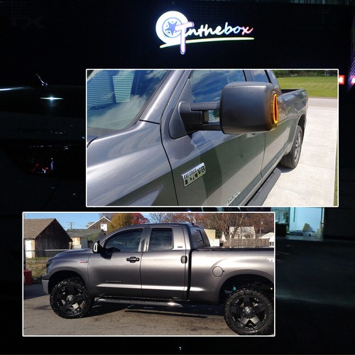 Switchback Smoke LED Side Towing Mirror Signal Light For 2007-2021 Toyota Tundra