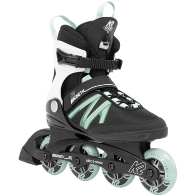 K2 Women's Kinetic 80 Pro Comfortable 4 Wheel Black/Sage Inline Skates, Sizes