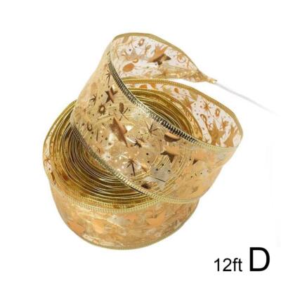 Christmas Tree Ribbon LED Light String Hot Stamping Ribbons For Indoor Outdoo f