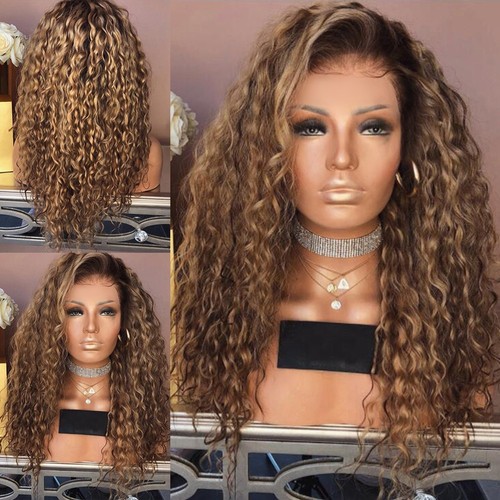 Long Curly Hair Full Wig Heat Resistant Synthetic Hair Brown