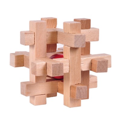 Wooden Kong Ming Luban Lock Ball in Cage Puzzle Educational Toys Brain Teaser 75