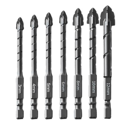 Efficiently Punch Holes in Glass Tiles with 7pcs Eccentric Drill Bit Set