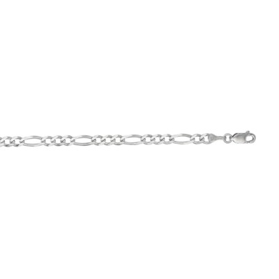 Pre-owned Tex 14k White Gold 22" Mens Solid Figaro Curb Link Chain/necklace 3.8 Mm 11 Grams In No Stone