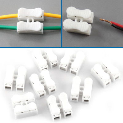 100pcs/set 10A 220V 2 Pin Push Quick Wire Cable Connector White Wiring Terminals