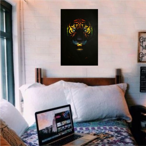 Tiger - Non-Flocked Blacklight Poster 24.5" x 36.5" Laminated