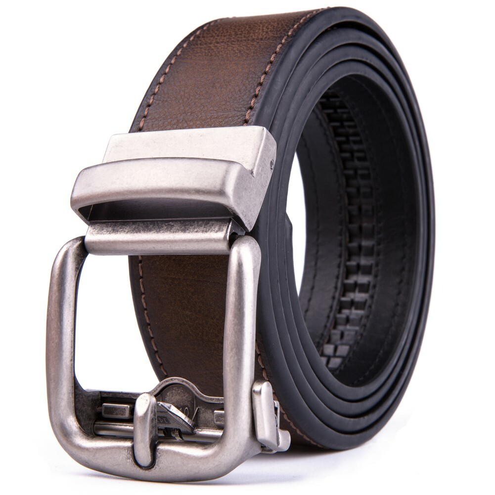 Ratchet Belt for Men Leather Dress Belts with Automatic Buckle,1.5inch width 