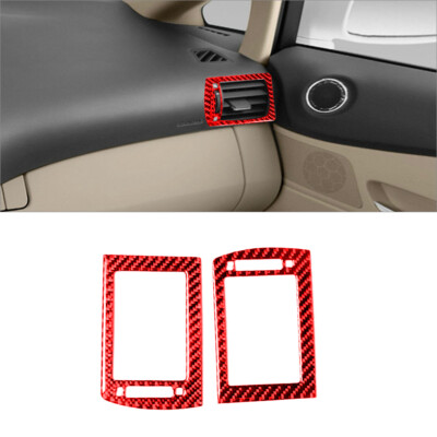 2Pcs Red Carbon Fiber Interior Side Air Vent Cover Trim For Lexus RX350 RX450h