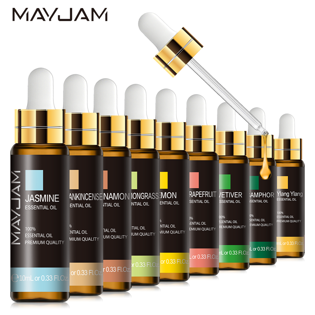 MAYJAM 10ml Essential Oils With Dropper Pure & Natural for Diffuser Aromatherapy
