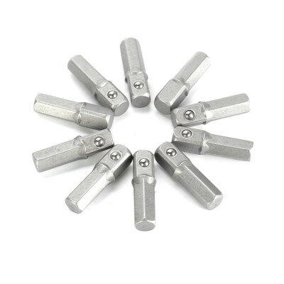 10pcs Socket Adapter Converter 1/4'' Hex Shank To 1/4'' Square Drive 25mm