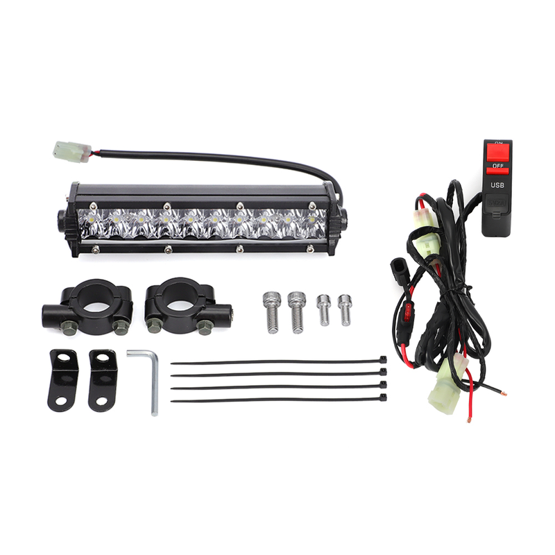 For KLX110 & CRF110 Pitbike Plug&Play LED Headlight Light Bar Kit w/ USB Switch