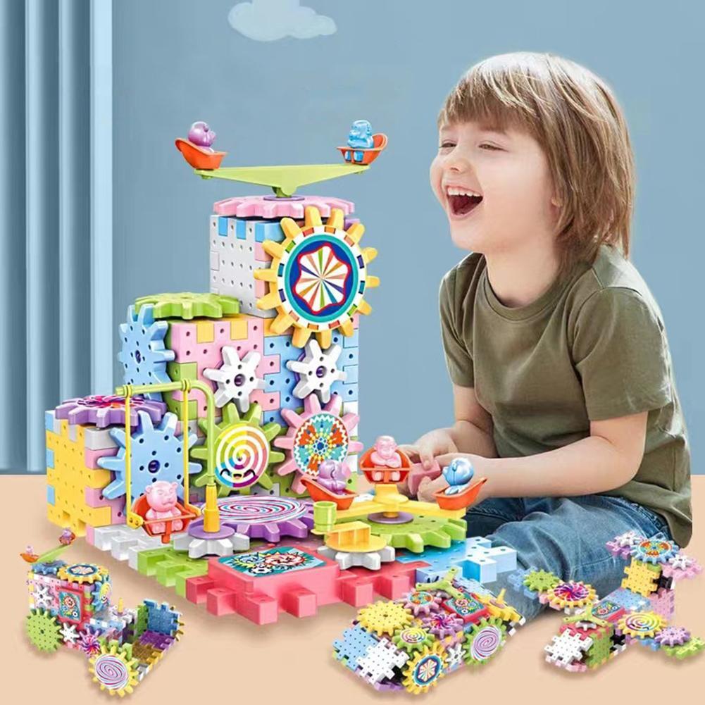 Christmas Electric Gear Building Block Toys Children's Creat