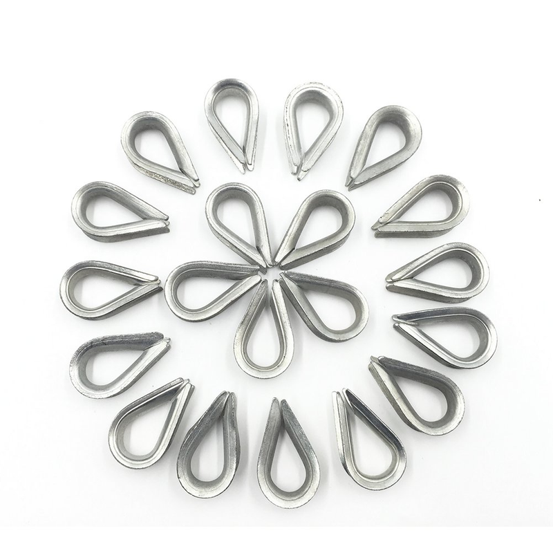 (20PCS) M6 Galvanized Steel 1/4 Diameter Wire Rope Cable 6mm Thimbles Rigging