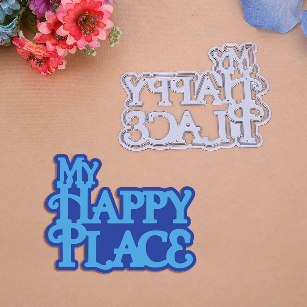 Download 2pcs My Happy Place Cutting Dies Stencil Scrapbooking ...