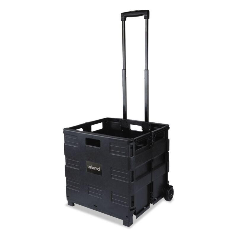 Universal Collapsible Mobile Storage Crate Black UNV14110