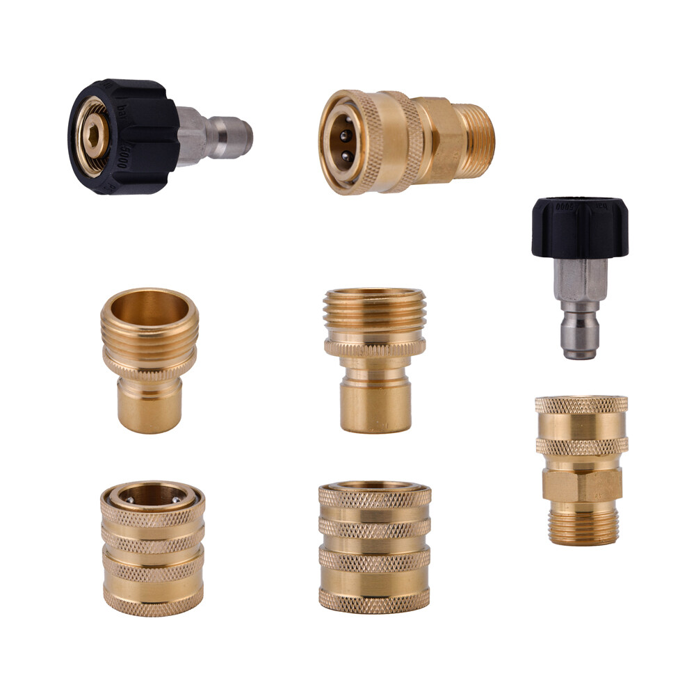 8PCS Pressure Washer Adapter Set Quick Connect Fitting For Power Washer Gun/Hose