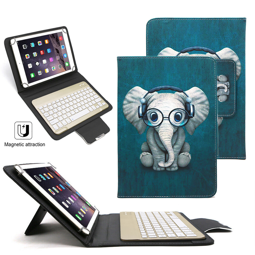 For 7"10" inch Onn Universal Wireless Keyboard Case Cover PU Leather Folio Stand