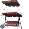 Patio Swing Canopy Replacement Top - 3 Seat Cover for Porch, Garden (Coffee/64 * 44 * 5.9)