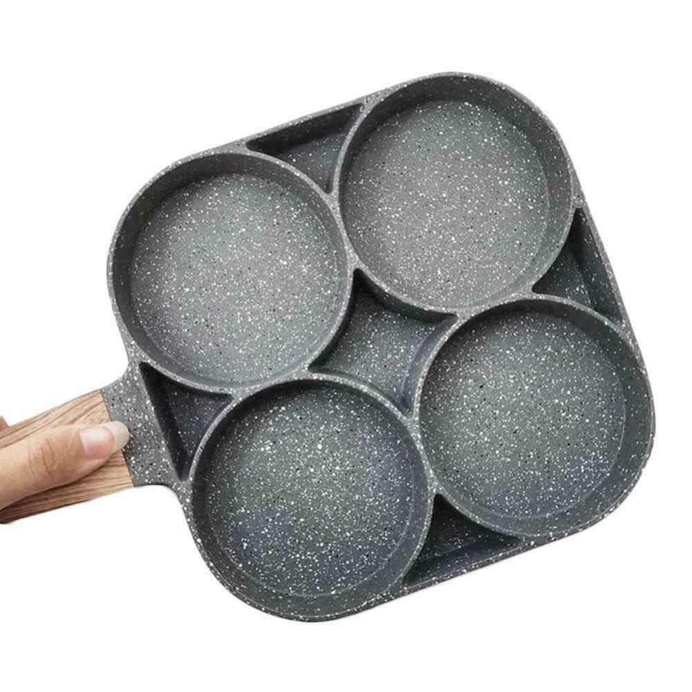 4-Loch-Omelettpfanne für Burger Egg Ham Pancake Maker Koch Bratentopf Z3T0