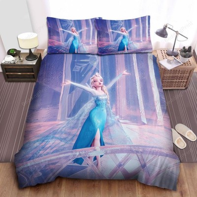 Disney Frozen Elsa In Her Own Ice Castle Quilt Duvet Cover Set Bed Linen Twin