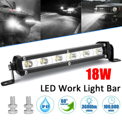 7 Inch Spot LED Work Light Bar Lamp Driving Fog Offroad SUV 4WD Car Boat Truck