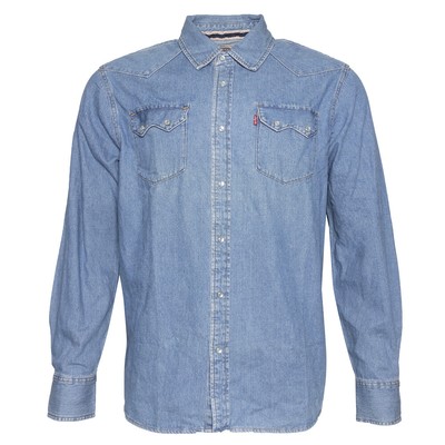 

Мужская классическая джинсовая рубашка с длинным рукавом Levis на пуговицах, повседневная классическая рубашка 3810 06CC, Джинса, 381006CC