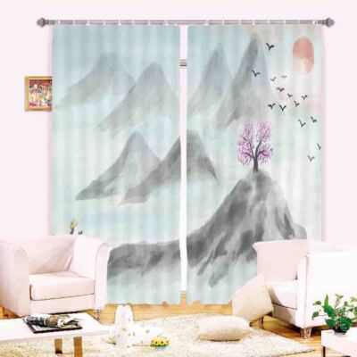 Brilliant True Lines 3D Curtain Blockout Photo Printing Curtains Drape Fabric