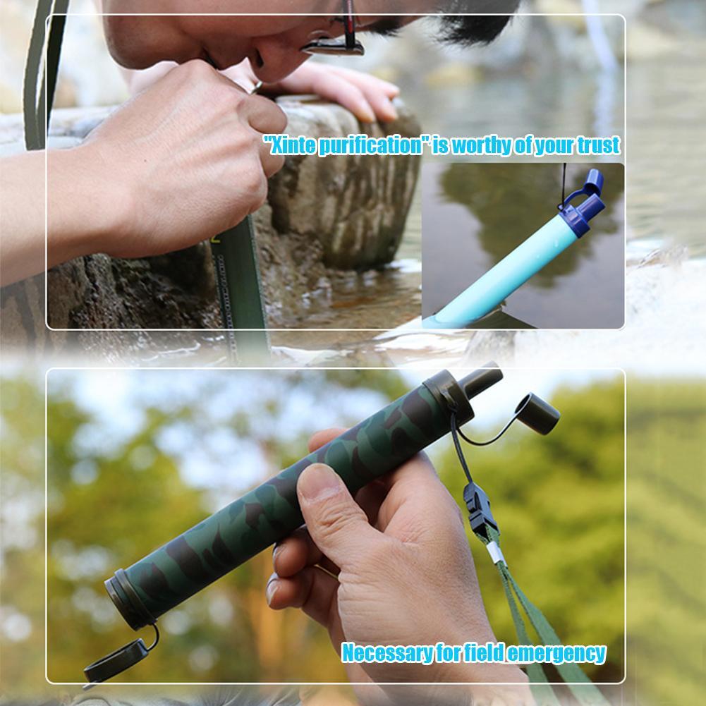 Portable Straw Water Filter Outdoor Water Purifier Compact for Camping Traveling