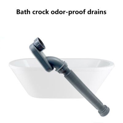Low Profile Flat P Trap Flexible Drain Pipe Bathtub Shower Water Hose Plumbing