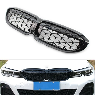 Grill For BMW 3 Series G20 2019-22 Glossy Black Front Kidney Grille