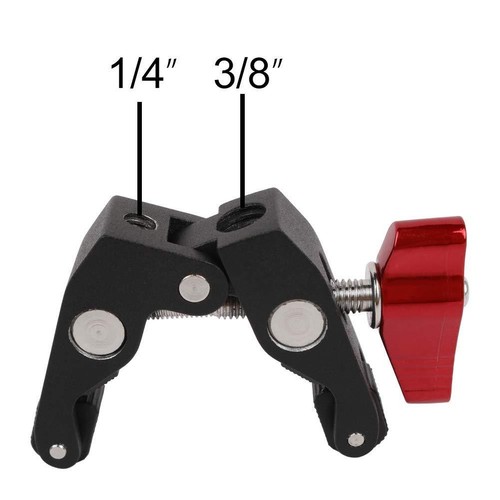 Fomito Super Clamp Mount X1 with 1/4" to 1/4" and 1/4" to 3/8" Screw Converter 