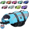 EMUST Life Jacket for Large Dogs, Pet Life Vest for Small/Medium/Large Dogs with Double Rescue Handles, High Reflective Dog Life Preserver for Swimming,Blue, L