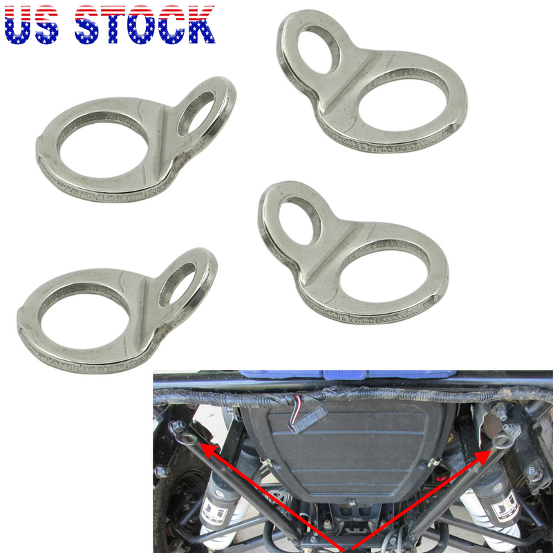 4X Stainless Steel Tie Down Strap Rings For Dirt Bike Street ATV UTV