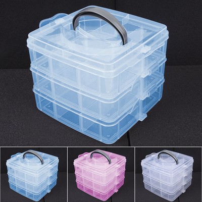 Transparente Schmuck Aufbewahrungsbox Klar Perlenbox Fächer Boxen Sortierbox Neu