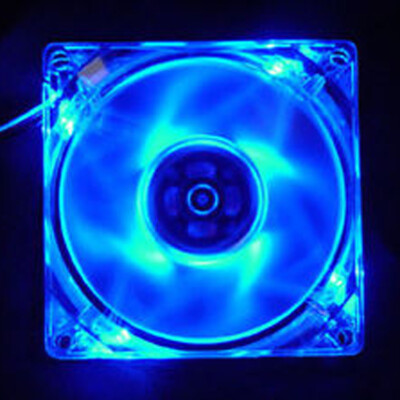 120mm PC Computer Clear Case Quad 4 LED Light CPU Cooling Fan 12cm