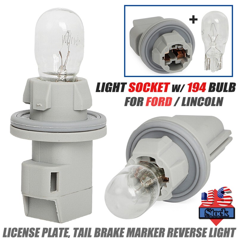 For Ford Light Socket License Tail Brake Parking Lamp w/ 194 Bulb F150 F250 F350