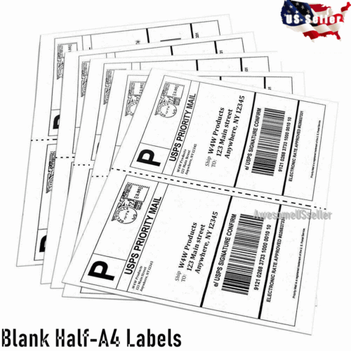 50 Half A4 Labels Tag Self Adhesive Paper Label Sticker Shipping Address 2 Tags