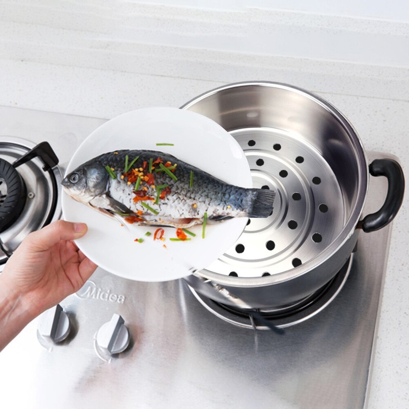 Steam Basket Steaming Grid 304 Stainless Steel Deepened Full Range Household