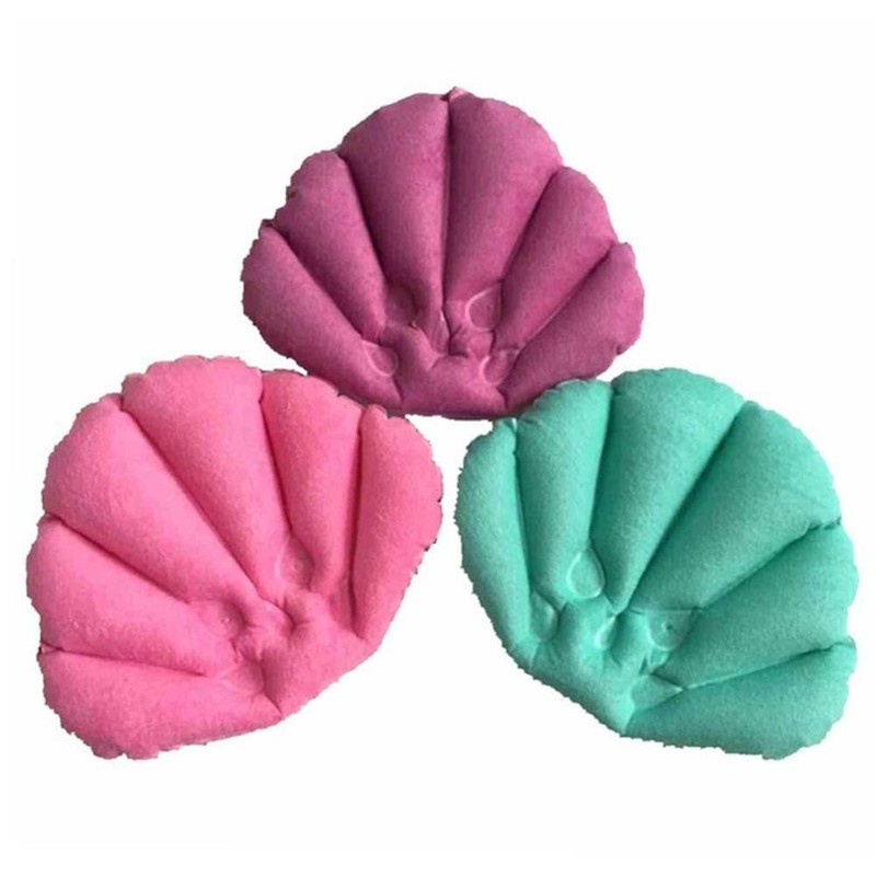Soft Inflatable Bath Pillow With Suction Cups Spa Neck Rest
