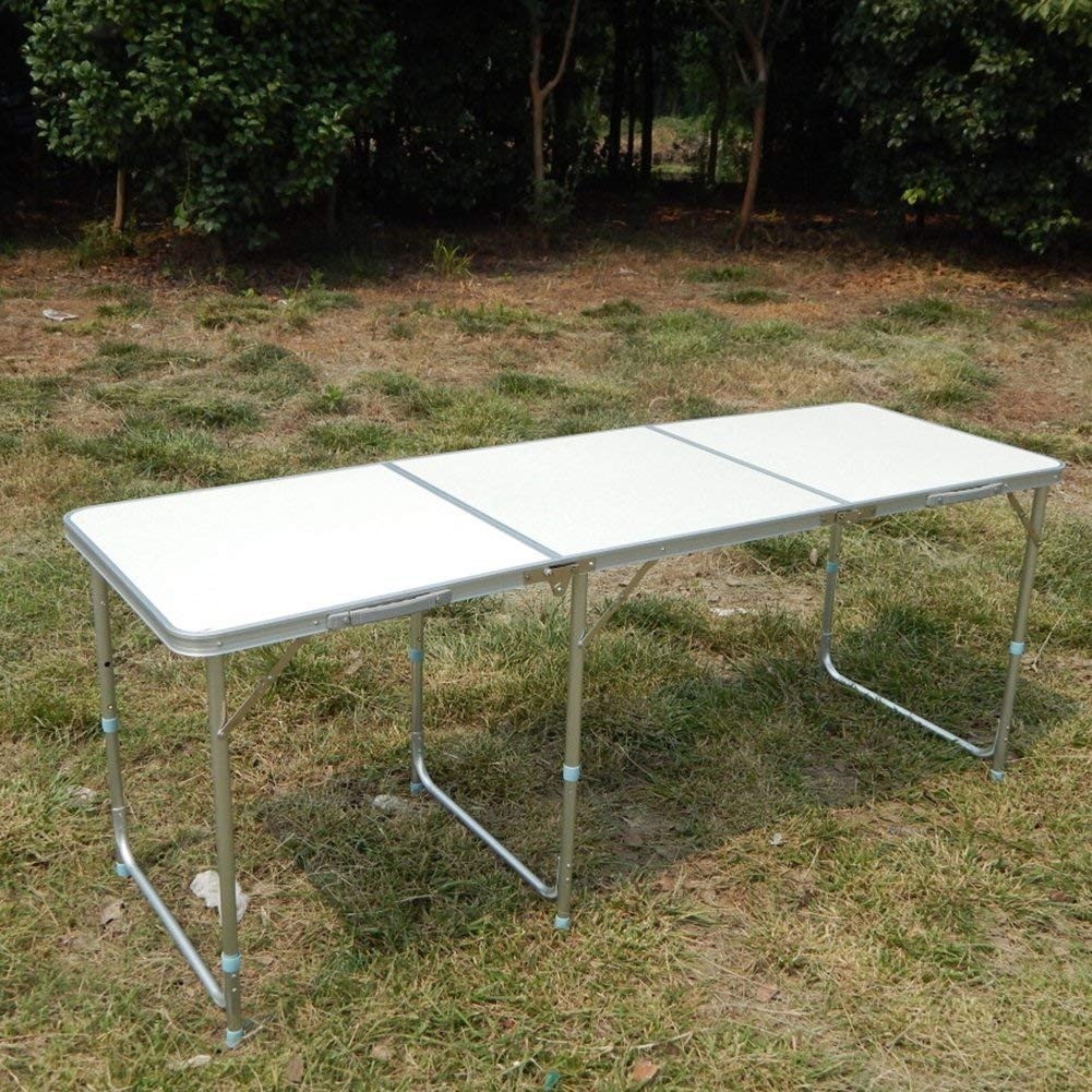 6ft Long Aluminium Portable Trestle Camping Picnic Dining Folding