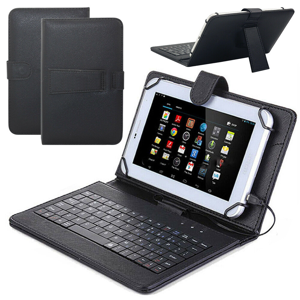 7Inch/8 Inch Micro USB Keyboard Keypad Leather Stand Case Cover PU For Tablet