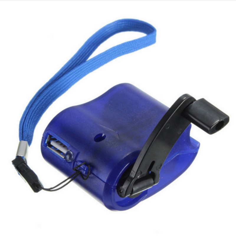 USB SOS Hand Crank Phone Charger Camping Backpack Survival Gear Emergency-Power
