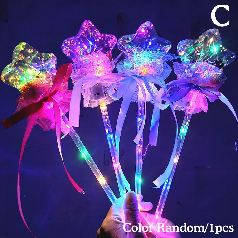 1 X Kids Toy Lightup Ball Wand Glow Stick LED Fairy Stick Rave Toy 6