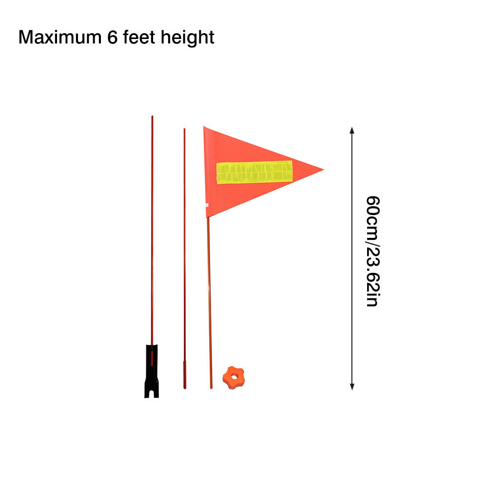 6ft Bike Safety Flag With Fiberglass Pole - Bicycle Trailer Safety Flag