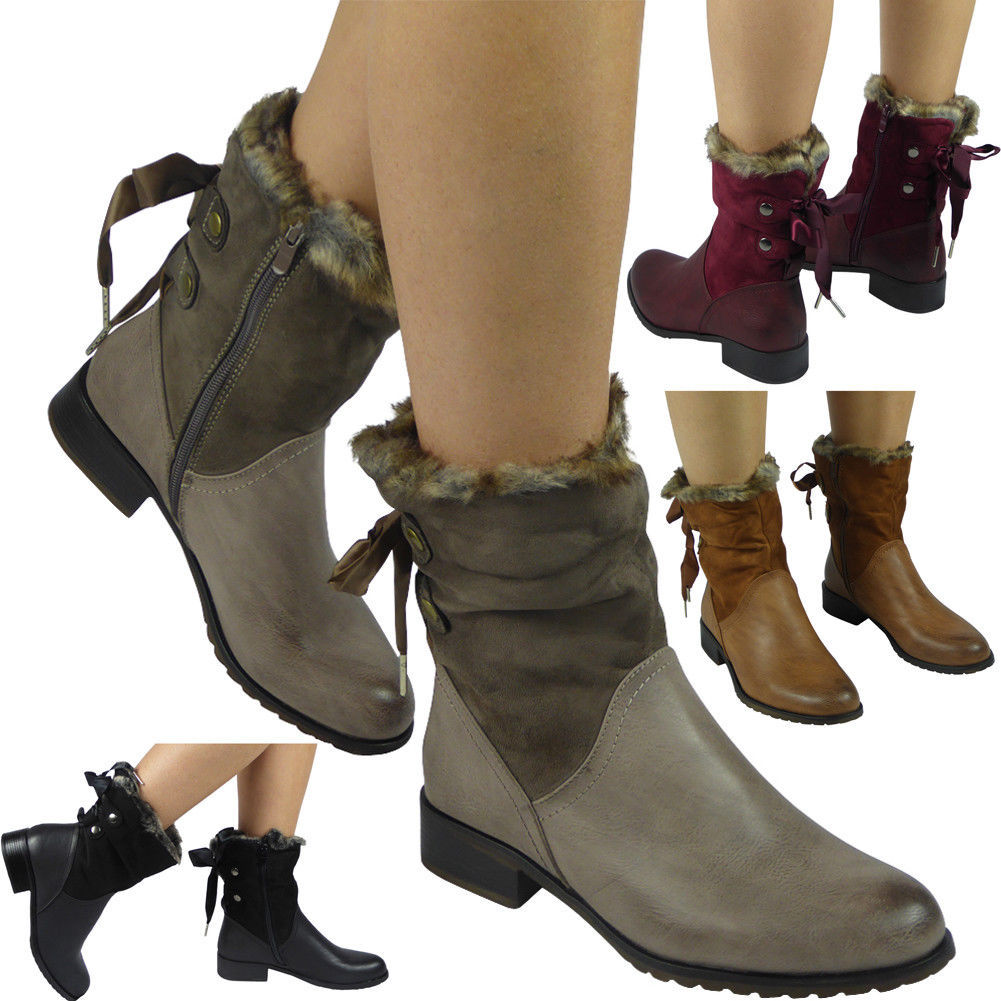 ribbon lace up boots