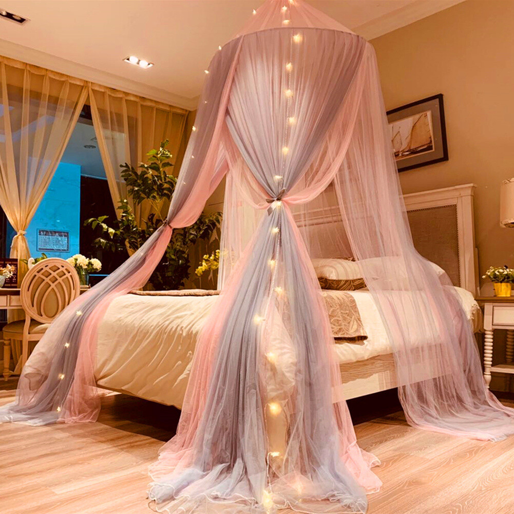 Princess Bed Canopy Romantic Round Dome Bed Curtains Mosquito Net Bedroom Decor Ebay